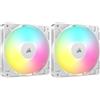 CORSAIR RS120 ARGB 120 mm PWM Ventola - Connessione a Margherita - Basso Rumore - Cuscinetto a Cupola Magnetica - Confezione Singola - Bianco (Confezione da 2)