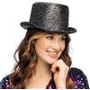 Boland - Cilindro, misura 59 cm, cappello da festa glitterato per costumi, Carnevale e feste a tema
