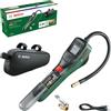 Bosch pompa per bicicletta/mini compressore portatile a batteria EasyPump (3,0 Ah; 3,6 V; funzione Autostop; 150 PSI; 10,3 bar; USB-C; 3 adattatori; Spina a connessione rapida; Borsa per bicicletta)