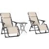 Outsunny Set di 2 Sedie Sdraio da Giardino Zero Gravity e Tavolino con Portabicc