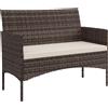 Outsunny Divano da Giardino in Rattan, 2 Posti, Divano da Esterno in PE Wicker c