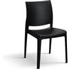 PAZZO DESIGN Alberto, Set di 4 Sedie Impilabili, Nero, Polipropilene, per Cucina
