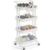SONGMICS Carrello Scorrevole, Trolley a 4 Livelli, Carrello di Servizio con Mani