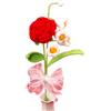 Bouquet fatto a mano all'uncinetto con giglio rosa della valle per accento libre