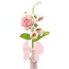 Bouquet fatto a mano all'uncinetto con giglio rosa della valle per accento libre