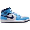 Nike SCARPE NIKE Air Jordan 1 Mid "University Blue" DQ8426-405 BIANCO blu UOMO