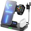 INIU Stazione di Ricarica Apple 15W Qi Caricatore Wireless 3 in 1 per iPhone Apple