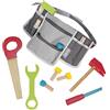 roba Cintura porta attrezzi per bambini, Inclusa borsa porta attrezzi con set di 11 pezzi in legno, Regolabile, Grigio