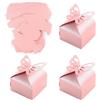 Wuuooei Scatole Bomboniere Farfalla 50 PCS Carta Perlata Scatola per Caramelle Rosa