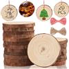 Miaikoe Dischi in legno naturale 20 pezzi 8 9 cm senza finiture fai da te