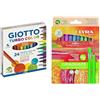 Giotto Bundle TURBO COLOR Ast. 24 pennarelli + LYRA Graduate Art-Tip, Pennarelli, colori assortiti, 12 pezzi