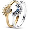 Pandora Gioiello Celeste Scintillante Sole E Luna 15855 Set Anelli