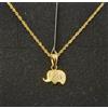 FMF Pendente E Catena Oro 18k 750 Mls. Elefante Mini, E Circonita. 9,8 MM