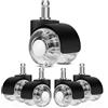 MXTIMWAN Set 5 Ruote Sedia Ufficio 11x22mm, Rotelle Sedia Ufficio Ultra (H9c)