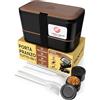 Umami Porta Pranzo Lunch Box Impilabile Con 4 Scomparti E Posate, Sicuro Per Microonde, Lavastoviglie, Portapranzo Ufficio, Bento Lunchbox Ermetico Per Adulti, Schiscetta Pranzo, Noce Nero, 1500 ml