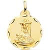 FMF Pendente Oro 18K 750 Mls. Medaglia Vergine Delle Angosce 24 MM. 3,90 Grams