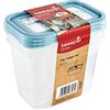 keeeper Set di 3 Contenitori per Congelare Alimenti, Coperchio su cui Scrivere, 3 x 1 L, 15,5 x 10,5 x 11,5 cm, Mia Magic Ice, Nordic Blue (Blu)