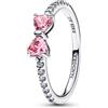 Pandora Gioielli Anello In Argento Da Donna Con Fiocco Rosa Brillante 193510C01
