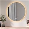 EMKE Specchio da bagno LED rotondo 80 cm, con interruttore tattile + 3 tipi di luci bianco caldo/bianco freddo/neutro