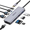 MOKiN USB C Docking Station 2 HDMI, 9 in 1 Docking Station Dual Monitor, Laptop USB C Hub con 4K Dual HDMI, Gigabit Ethernet, USB 3.0/USB 2.0, 100W PD, SD/Micro SD per Dell Thinkpad XPS Lenovo HP