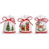 VERVACO Kit Punto Croce Contato SET DI 3 FIGURINE NATALIZIE Sacchetti Bomboniere Da Ricamare Punto Croce ca. 8 x 12 cm Set Fai Da Te Creativo Adulti Ricamo Casa Decorazioni Per Lavoretti Creativi