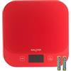 Salter Bilancia da Cucina Digitale Salter British Bakes - Alta Capacità 10kg, Misura Liquidi, Impermeabile, Funzione Tara, Piattaforma in Vetro, Precisione di 1g, Display Retroilluminato, Rosso