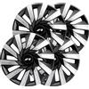 Simoni Racing TEC/15SB Set 4 Copricerchi Tecna 15 Pollici, copriruota Auto Nero e Silver