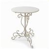 Tavolino Rotondo in Metallo Bianco Anticato Tavolo Decorativo in Ferro Battuto
