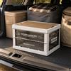 Box Pieghevole Impilabile Chiusure a Scatto Box Effetto Legno per Auto, Picnic