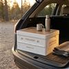 Box Pieghevole Impilabile Chiusure a Scatto Box Effetto Legno per Auto, Picnic