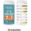 200 Conteggi Strisce Reattive 7 in 1 per Piscina Spa pH Bromo Durezza Totale CYA