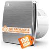 Aspiratore Bagno 150Mm Ventola Aspirazione Bagno Con Sensore Di Umidità E Timer-