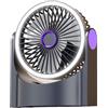 Ventilatore da Scrivania 16x10x19cm Grigio o Latte Colore Caffè Ricaricabile Fu