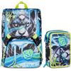 Seven Zaino Scuola Estensibile Seven SJ Glace Panther Boy Bambino + Astuccio 3 zip