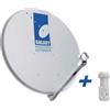 DecHome Parabola Satellitare + Illuminatore Galaxy Alluminio cm 80