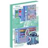 Disney Stitch - Set di cancelleria colorata - Kit scuola completo per bambini con matite colorate, pennarelli e accessori a tema Lilo & Stitch per disegnare, dipingere e imparare, Scatola Stitch