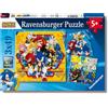 Ravensburger - Puzzle Bambini 5 Anni 3x49 Pezzi, Sonic - Puzzle 5 An rcz0
