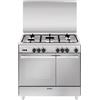 Glem Gas Cucina a gas 5 Fuochi Forno Gas Ventilato 90x60 cm Portabombola UR965VI