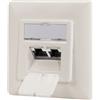 ‎LogiLink LogiLink Cat.6A - Presa di Rete UP 2 x RJ45 schermata, Bianco Puro, Cavo Vertica