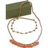 Roberta Roller Rabbit Donna Corallo Samten Perline Collana con Nappa Nuovo