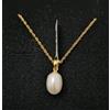 FMF Colgante E Catena Oro 18K 750 Mls. Perla Coltivata Ovale. 12,1MM.