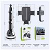 Porta Telefono Auto Compatto 11,6 x 9 x 15,4 cm con Supporto Aspirazione Parabre