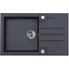 Alveus lavello da incasso ROCK 130, TT, reversibile, 1 pezzi, 78 x 48 cm, algranit di carbonio nero, 1090942