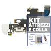 Apple DOCK ORIGINALE APPLE IPHONE 6S BIANCO CONNETTORE RICARICA MICROFONO +KITeCOLLA