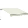 Outsunny Tenda da Sole Avvolgibile a Caduta con Manovella 3x2.5m Bianco