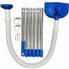 Kit Pulizia Fondo Piscina in Plastica Blu Spazzola Aspirante Manuale