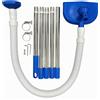 Kit Pulizia Fondo Piscina Acciaio Inox Kit con Tubo e Asta senza Alimentazione