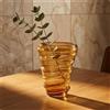 Vaso Cristallo Ambra Finitura Traslucida Vaso Ambra in Cristallo Base