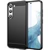 030FCCA Custodia Cover Effetto Metal Carbon Case Per Samsung Galaxy Galaxy S23 S911 Nero