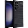 030FBBA Custodia Cover Effetto Metal Carbon Per Samsung Galaxy Galaxy S23 Ultra S918